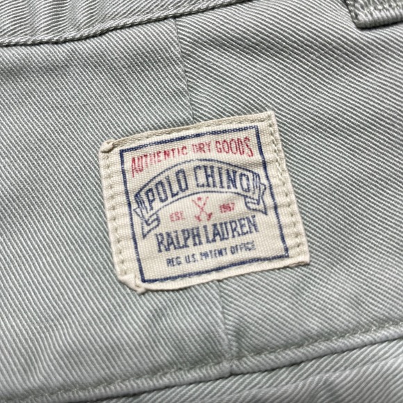 Polo Ralph Lauren Mens Vintage Chino Shorts Sage Green Pleated Made in USA 31 - Picture 5 of 8